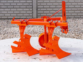 Plow with 2 heads, for 15-23HP Japanese compact tractors, Komondor SER-2 (1)
