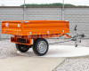 Trailer with overrun brake, tipping, 3 directions dumping, for Japanese compact tractors, Komondor SPK-1500/RF (3)