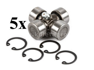 PTO shaft cross joint 20x44,3mm, outer seeger rings, for Japanese compact tractors, set of 5 pieces, SUPER SALE PRICE! (1)