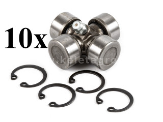 PTO shaft cross joint 20x44,3mm, outer seeger rings, for Japanese compact tractors, set of 10 pieces, SUPER SALE PRICE! (1)