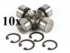 PTO shaft cross joint 20x54,6mm, outer seeger rings, for Japanese compact tractors, set of 10 pieces, SUPER SALE PRICE! - Compact tractors - 