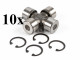 PTO shaft cross joint 25x63,8mm, outer seeger rings, for Japanese compact tractors, set of 10 pieces, SUPER SALE PRICE!