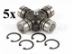 PTO shaft cross joint 25x79mm, inner seeger rings, for Japanese compact tractors, set of 5 pieces, SUPER SALE PRICE!