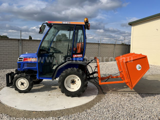 Transport box 130 cm, hidraulic dumping, for Japanese compact tractors, Komondor SZL-130/H (1)